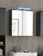 Badezimmerspiegelschrank >Spice< in Schwarz matt -...