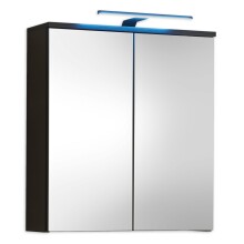 Badezimmerspiegelschrank >Spice< in Schwarz matt - 60x67x20 (BxHxT)