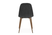 Polsterstuhl >Anya< (4er Set) in Holzoptik / Cord grau - 43x83x50 (BxHxT)
