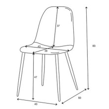 Polsterstuhl >Anya< (4er Set) in Holzoptik / Cord grau - 43x83x50 (BxHxT)