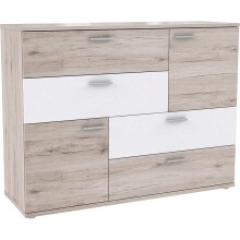 Sideboard >Saxe< in Sandeiche /Weiss -...
