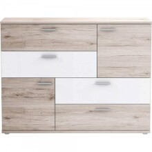 Sideboard >Saxe< in Sandeiche /Weiss -...