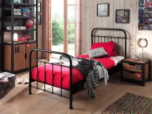 Metallbett >NEW YORK< in Schwarz aus Metall -...