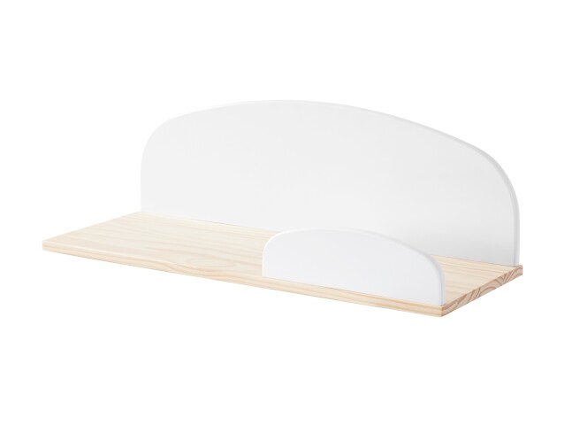 Wandregal >KIDDY< in weiß aus Massiv Kiefer und MDF - 65x25x22cm (BxHxT)