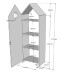 Kleiderschrank >CASAMI< in Korpus Weiß / Front Mint / Front Grau aus MDF
