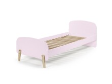 Kinderbett >KIDDY< in rosa aus Massiv Kiefer und MDF - 205,5x72,5x95cm (BxHxT)