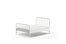 Metallbett >BRONXX< in Weiss matt aus Metall -...