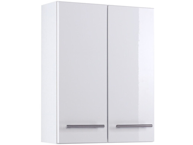 Hängeschrank >Parma< in Weiß/Hochglanz aus MDF - 50x64x20cm (BxHxT)