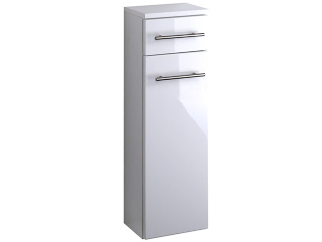 Unterschrank >Parma< in Weiß/Hochglanz aus MDF - 25x79x20cm (BxHxT)
