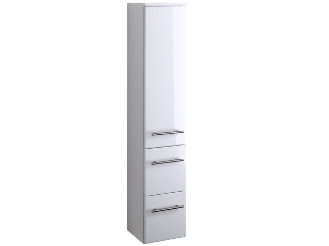 Midischrank >Parma< in Weiß/Hochglanz aus MDF - 25x130x27cm (BxHxT)