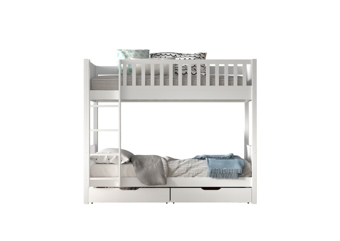 Etagenbett >SCOTT< in Weiß - 207,6x175,4x104,9 (BxHxT)