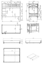Etagenbett >SCOTT< in Weiß - 207,6x175,4x104,9 (BxHxT)