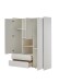 Kleiderschrank >KIDDY< in Weiß aus Massiv Kiefer und MDF - 133x190x55cm (BxHxT)