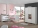Kleiderschrank >KIDDY< in Weiß aus Massiv Kiefer und MDF - 133x190x55cm (BxHxT)