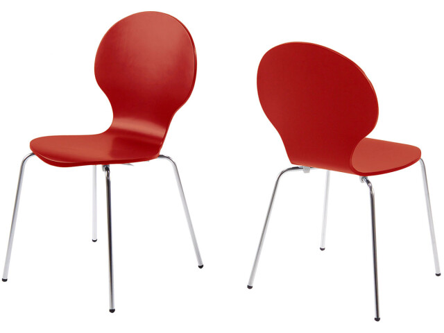 Stapelstuhl >Marcus< in Dunkelrot aus MDF - 49x87x53cm (BxHxT)