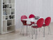 Stapelstuhl >Marcus< in Dunkelrot aus MDF - 49x87x53cm (BxHxT)
