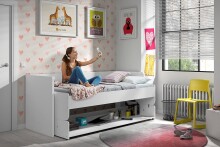 Funktionsbett >DENVER< in weiß - 216,5x148x109,5cm (BxHxT)