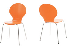 Stapelstuhl >Marcus< in Orange aus MDF - 49x87x53cm...