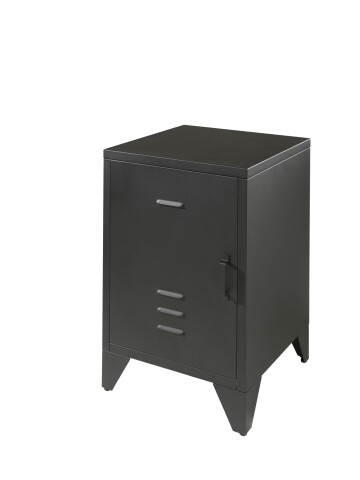 Nachtkonsole >BRONXX< in Schwarz matt aus Metall - 40x60x40cm (BxHxT)