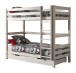 Etagenbett >PINO< in Kiefer massiv weiss lackiert - 210x182x105 (BxHxT)