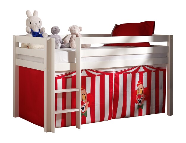 Spielbett >PINO< in Kiefer massiv weiss lackiert - 210x114x106 (BxHxT)
