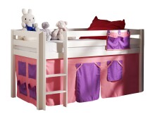 Spielbett >PINO< in Kiefer massiv weiss lackiert -...