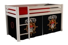 Spielbett >PINO< in Kiefer massiv weiss lackiert -...