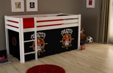 Spielbett >PINO< in Kiefer massiv weiss lackiert -...