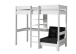 Hochbett >PINO< in Kiefer massiv weiß lackiert - 208x175 (BxH)