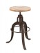 Drehhocker >IRON< in Natur / schwarz aus Massivholz / Metall - 35x55x35 (BxHxT)