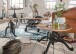 Drehhocker >IRON< in Natur / schwarz aus Massivholz / Metall - 35x55x35 (BxHxT)
