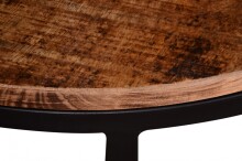 Couchtisch >IRON< in braun / schwarz aus Massivholz / Metall - 58x45x58 (BxHxT)