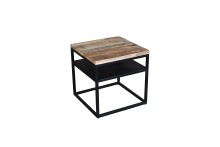 Couchtisch >IRON< in braun / schwarz aus Massivholz...