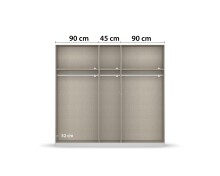 Drehtürenschrank >Artemis< in Eiche Artisan / Glas champagne - glä