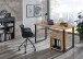 Schreibtisch >HOME DESK< in Plankeneiche Nachbildung - 140x75x70cm (BxHxT)