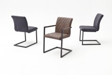 Freischwinger >KANSAS / KIAN< 2er-Set in braun - 47x86x63cm (BxHxT)
