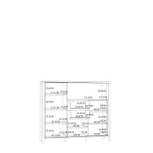 Kommode >Jecho< in Mauvella Eiche / Schwarz - 149,9x129,9x40,2cm (BxHxT)