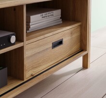 Kommode >Jecho< in Mauvella Eiche / Schwarz - 103,4x129,9x40,2cm (BxHxT)