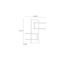 Wandregal >Jecho< in Mauvella Eiche / Schwarz - 102,6x122,5x21,9cm (BxHxT)