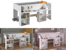 Kinderbett >Pirouette 1< in Weiss mit rose oder...