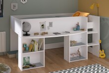 Kinderbett >Pirouette 1< in Weiss mit rose oder grau abgesetzt