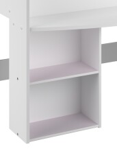 Kinderbett >Pirouette 1< in Weiss mit rose oder grau abgesetzt