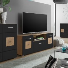 Lowboard >Georgia< in Eiche Artisan Nachbildung - 140x58x38cm (BxHxT)