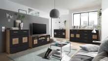 Kommode >Georgia< in Eiche Artisan Nachbildung - 80x92x38cm (BxHxT)