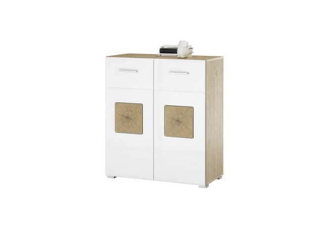 Kommode >Georgia< in Eiche Artisan Nachbildung - 80x92x38cm (BxHxT)