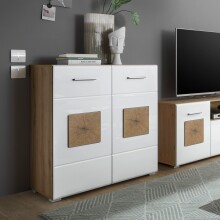 Kommode >Georgia< in Eiche Artisan Nachbildung - 80x92x38cm (BxHxT)