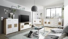 Kommode >Georgia< in Eiche Artisan Nachbildung - 80x92x38cm (BxHxT)