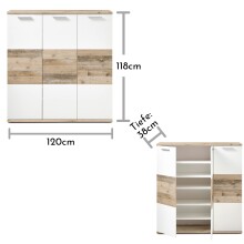 Schuhschrank >Hugo< in Weiß matt - 120x118x38cm (BxHxT)
