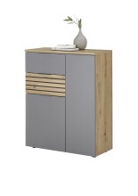 Schuhschrank >Melisande< in Grau matt - 85x103x38cm...