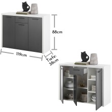 Sideboard >Modica Kommoden< in Weiß - 119x88x38cm (BxHxT)